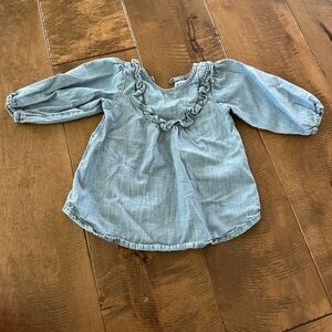 Old Navy Ruffled Chambray Shirt, 12-18